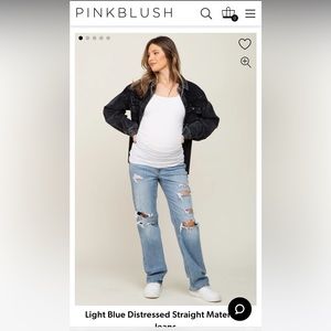 Pink blush maternity jeans